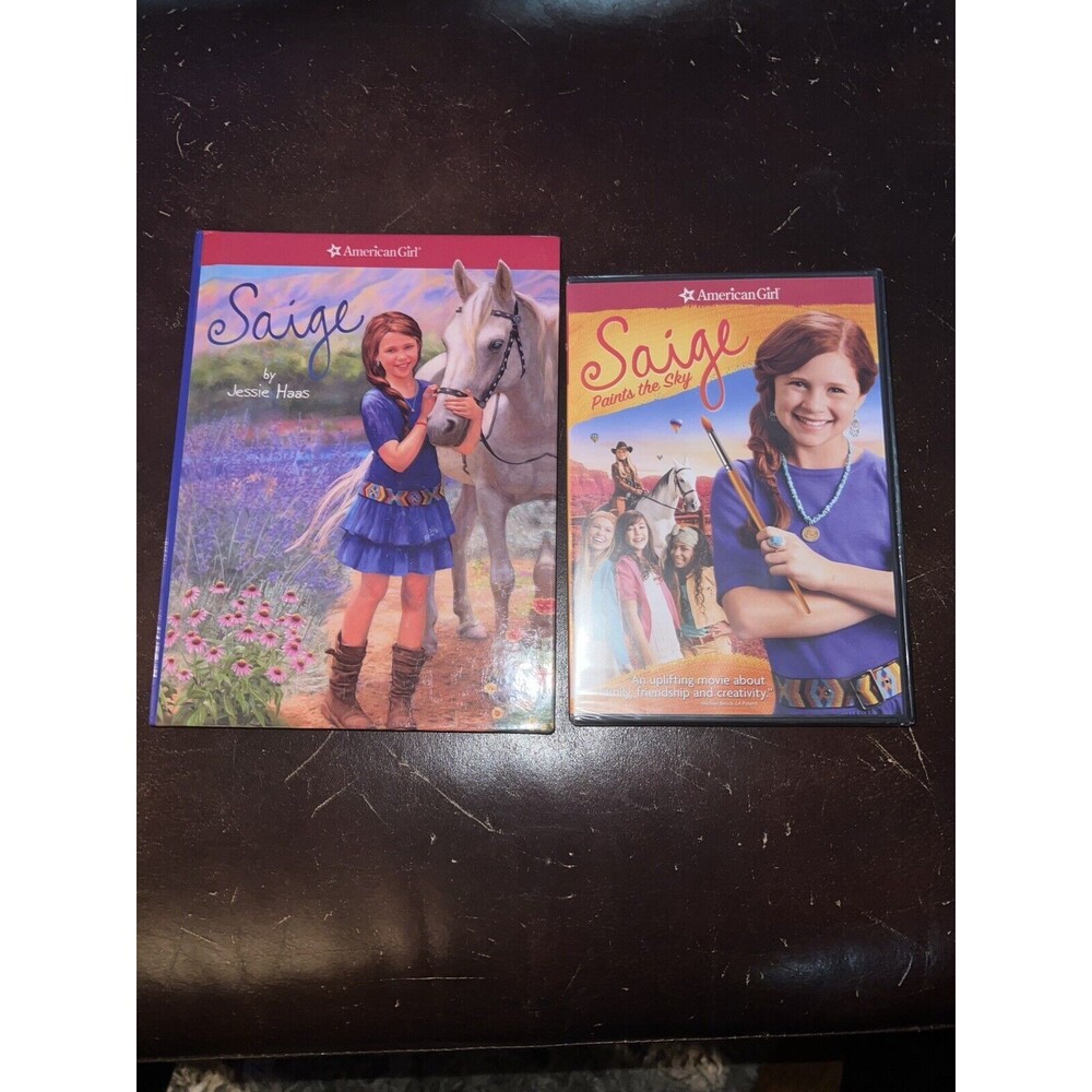 American Girl Books Saige Hardcover Book + Saige Paints The Sky DVD Lot NEW Gift